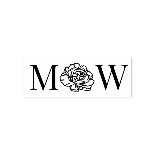 Elegante Peony Blume 2 Ursprüngliches Hochzeitskup Permastempel (Design)
