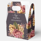 Elegante Peony-Blume auf Lila Brown Geschenkschachtel (Geöffnet)