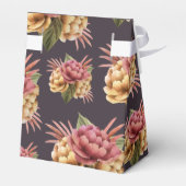 Elegante Peony-Blume auf Lila Brown Geschenkschachtel (Rückseite)