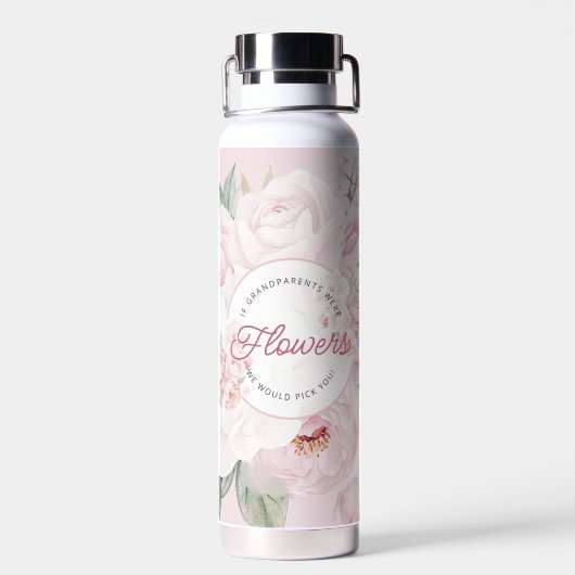 Elegante Peony Blume Großeltern Wir wählen Sie aus Trinkflasche (Rückseite)