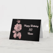 Elegante Peony Blume Personalisiert Geburtstag Karte (Vorderseite)