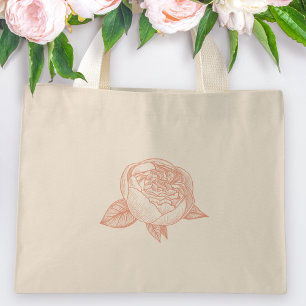 Elegante Peony Blume Wedding Gift Mini Stoffbeutel