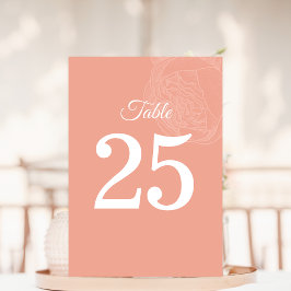 Elegante Peony Blume Wedding Tischnummer