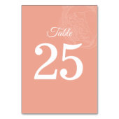 Elegante Peony Blume Wedding Tischnummer (Rückseite)