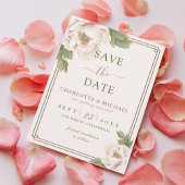 Elegante Peony Blush Pink Wedding Save the Date