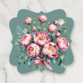 Elegante Peony Bouquet Geschenkanhänger (Rückseite)