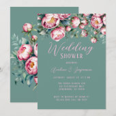 Elegante Peony Bouquet Im Polterabend Einladung (Vorne/Hinten)