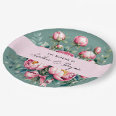 Elegante Peony Bouquet Pappteller (Schrägansicht)