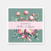 Elegante Peony Bouquet Serviette (Vorderseite)