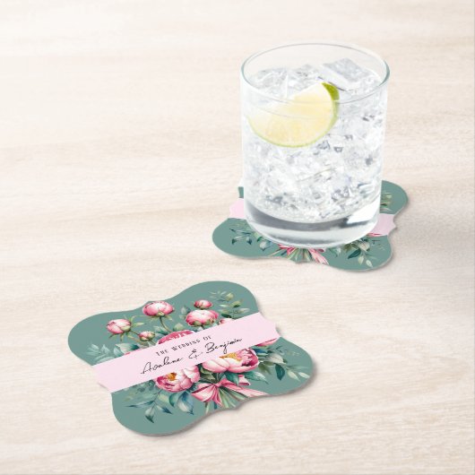 Elegante Peony Bouquet Untersetzer (Vor Ort)