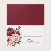 Elegante Peony Burgundy Hochzeit der Blütenwelt (Außenseite Aufgefaltet)