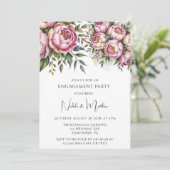 Elegante Peony Floral Arrangements Engagement Part Einladung (Stehend Vorderseite)