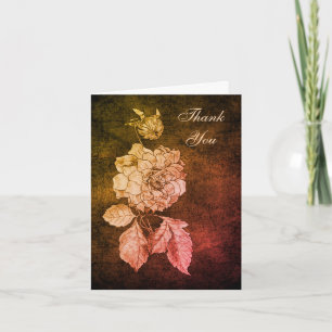 Elegante Peony Floral Art Dankeschön Karte