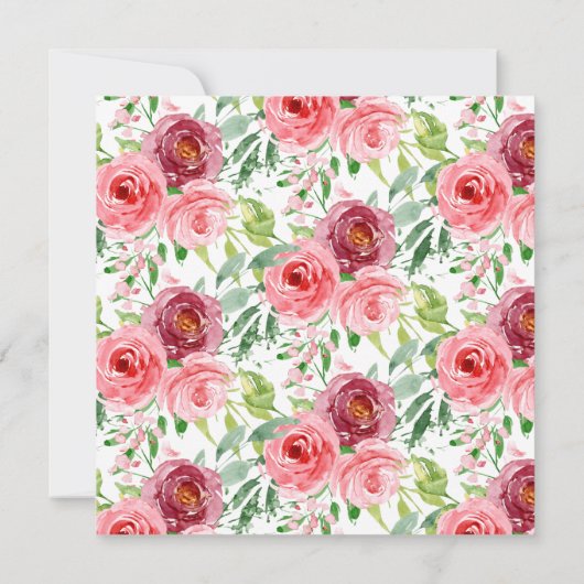 Elegante Peony Floral Birthday Tea Einladung (Rückseite)