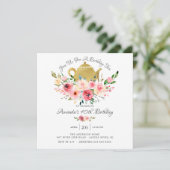 Elegante Peony Floral Birthday Tea Einladung (Stehend Vorderseite)