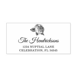 Elegante Peony Floral Rücksendeadresse Permastempel