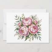 Elegante Peony Floral Wedding Dankeschön Karten (Rückseite)