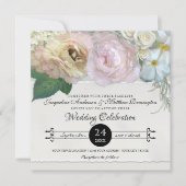 Elegante Peony Hydrangea Rose Blume Hochzeit Einladung (Vorderseite)
