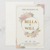 Elegante Peony Lily Rose Wedding Briefpapier (Vorne/Hinten)