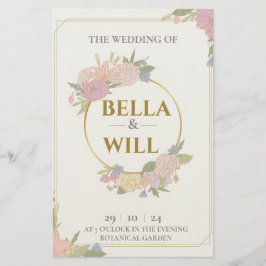 Elegante Peony Lily Rose Wedding Briefpapier