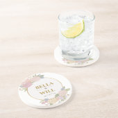 Elegante Peony Lily Rose Wedding Getränkeuntersetzer (Seite)