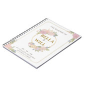 Elegante Peony Lily Rose Wedding Notizblock (Linke Seite)