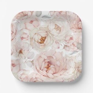 Elegante Peony Paper-Teller Pappteller