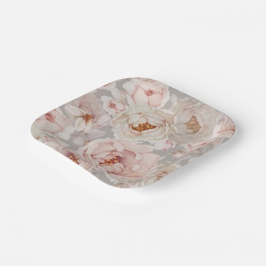 Elegante Peony Paper-Teller Pappteller (Gewinkelt)
