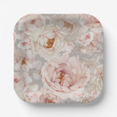 Elegante Peony Paper-Teller Pappteller (Vorderseite)