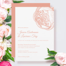 Elegante Peony Peach Blume Wedding