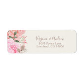 Elegante Peony Return Address Label (Vorne)