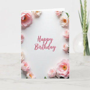 Elegante Peony-Script-Geburtstagskarte Karte