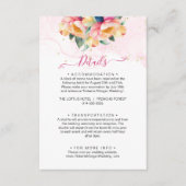 Elegante Peony Watercolor Hochzeitdetails Begleitkarte (Vorderseite)