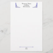 Elegante Periwinkle-Ecken-Profi-Schreibwaren Briefpapier (Vorderseite)