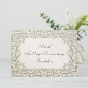Elegante Perle 30. Hochzeitstag Einladung