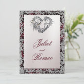 Elegante Perle, Burgund Ribbon & Sparkle 2 Einladung (Stehend Vorderseite)