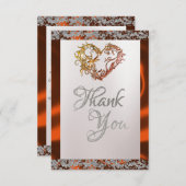 Elegante Perle, Kupferband & Sparkle Dankeskarte (Vorne/Hinten)