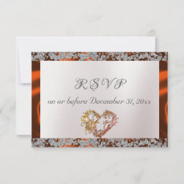 Elegante Perle, Kupferband & Sparkle RSVP Karte