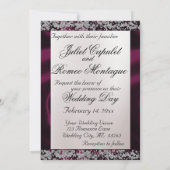 Elegante Perle, Lila Band und Sparkle 2 Einladung (Rückseite)