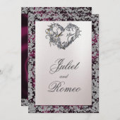 Elegante Perle, Lila Band und Sparkle 2 Einladung (Vorne/Hinten)