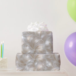 Elegante Perle Silber Frost Glanz Abstraktes Muste Geschenkpapier