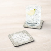 Elegante Perlen-30. Hochzeitstag Getränkeuntersetzer (Rechte Seite)