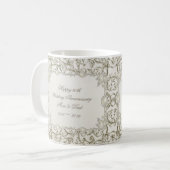 Elegante Perlen-30. Hochzeitstag Kaffeetasse (Vorderseite Links)
