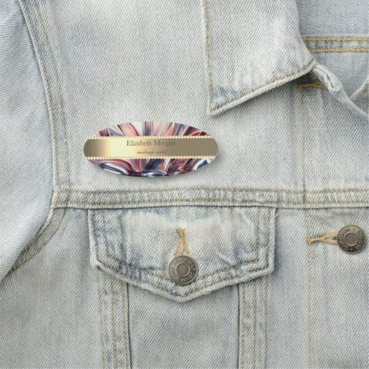 Elegante Perlen Abstrakt Namensschild (Beispiel)