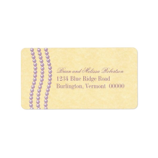Elegante Perlen Address Labels, Lilac Adressaufkleber (Vorne)