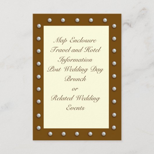 Elegante Perlen auf Cream-Verschlusskarte Begleitkarte (Vorderseite)