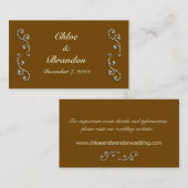 Elegante Perlen auf Cream Wedding Website Card Begleitkarte (Vorne/Hinten)