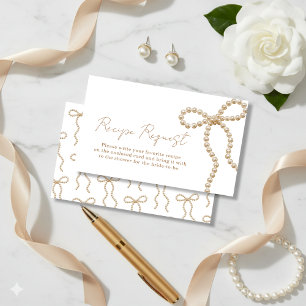 Elegante Perlen-Bogen-Brautparty-Rezeptanfrage Begleitkarte