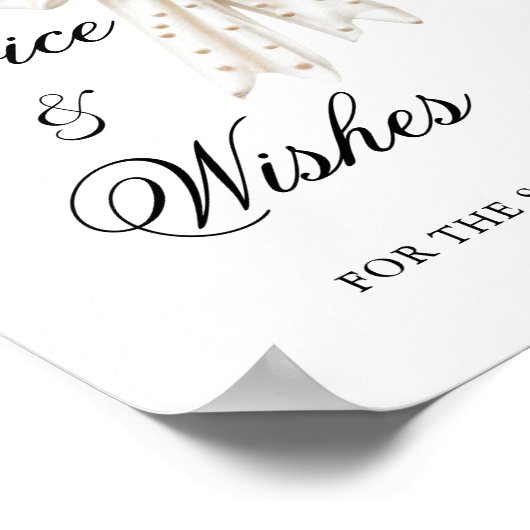 Elegante Perlen Bow Ratschläge und Wünsche Untersc Poster (Ecke)
