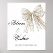Elegante Perlen Bow Ratschläge und Wünsche Untersc Poster (Vorne)